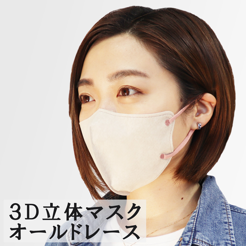 3D立体マスクスマートタイプバイカラーオールドレースのマスク写真とマスクを着用した女性のバナー画像